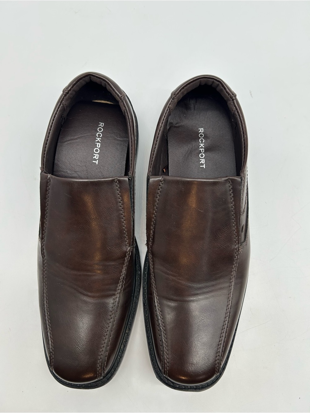 Rockport Men's Brown Leather Slip-On Dress Shoes size 9.5 NEW